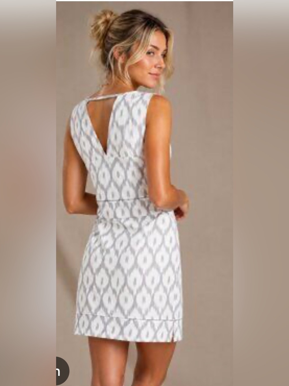 Toad & Co Shakti Sleeveless Organic Cotton Casual Mini Dress Egret Ikat Size L - Picture 6 of 10
